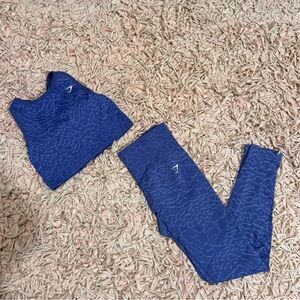 GYMSHARK BUNDLE!! Leggings and Sports Bra Blue Set - Adapt Animal Seamless